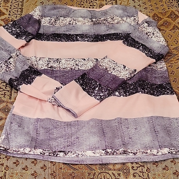 Striped Long Sleeve Top - Pink and Purple - Picture 3 of 3